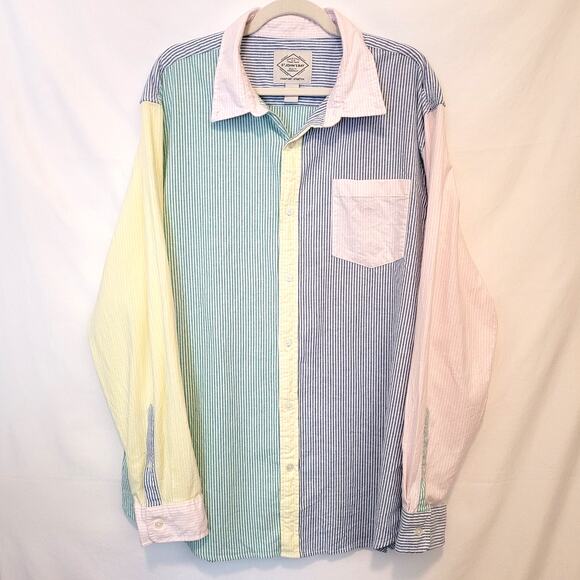 St. John’s Bay Men’s XXL Multicolor Stripe Oxford Shirt Long Sleeve Button Up - Picture 1 of 6
